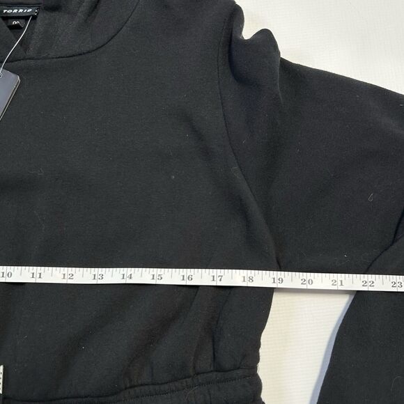 New Torrid Sweatshirt Dress Womens Med Large Fleece Hoodie Black Hooded Pullover - Picture 12 of 13